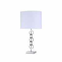 Distribuidor - Lâmpadas Diversas | Sobre Mesas Decoração | SOBREMESA KOTO 1XE27 CROMO C/PANT BLANCA 61X30X30 CM Ref: 137971020
